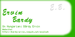 ervin bardy business card